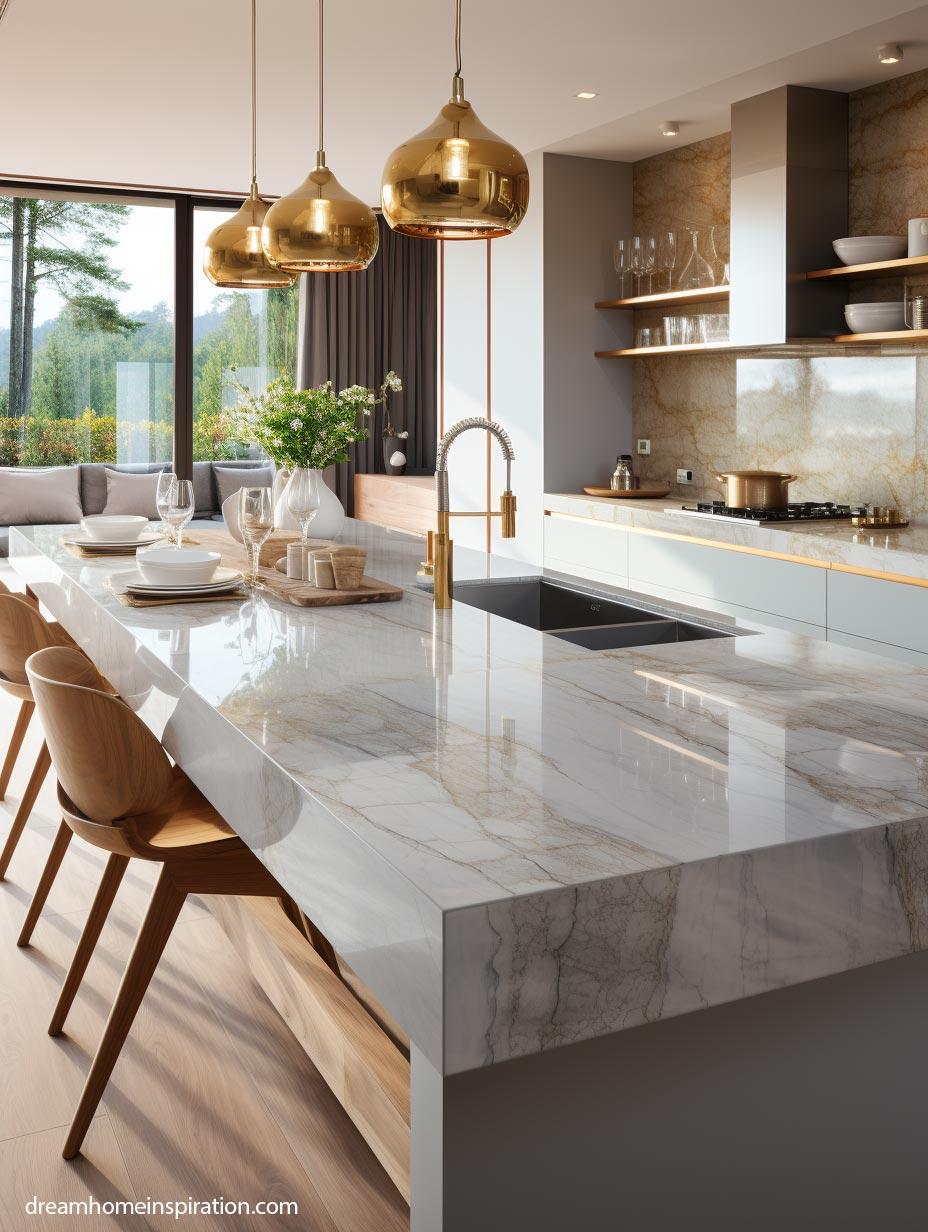 Gold kitchen theme with natural wood - 10 Tips to Transform Your Kitchen