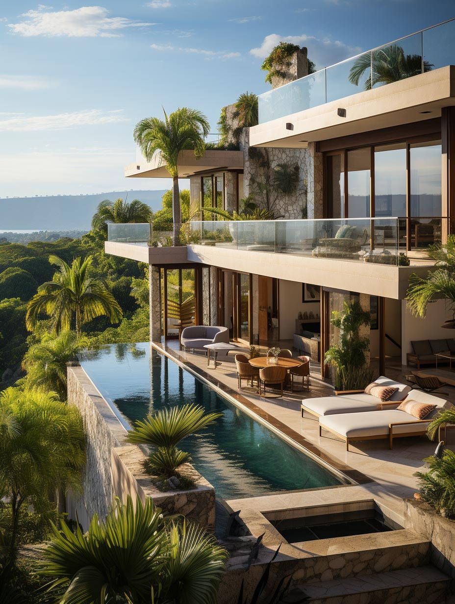 Secluded Cancun Villa patio and private pool villa