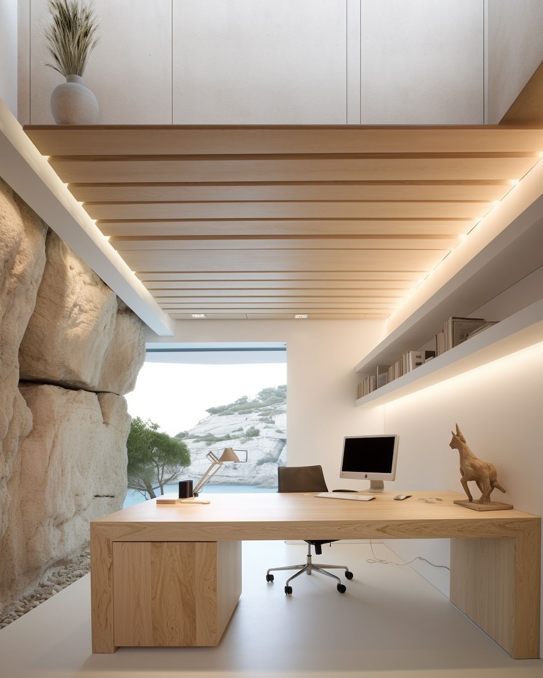 small white office design