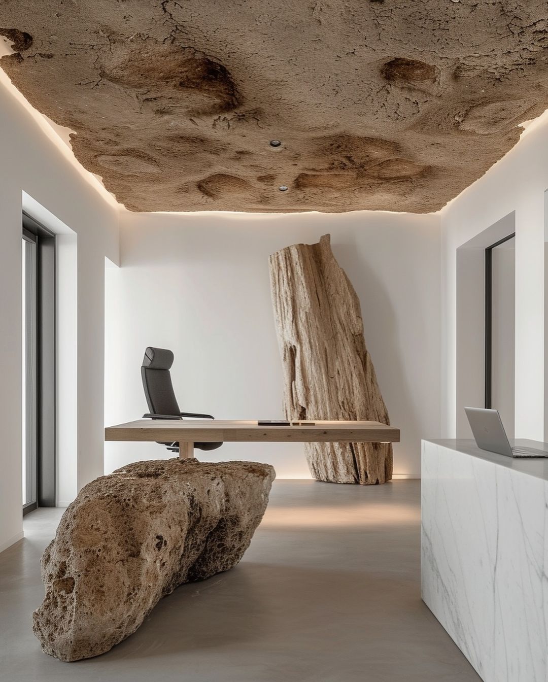 large stone in office