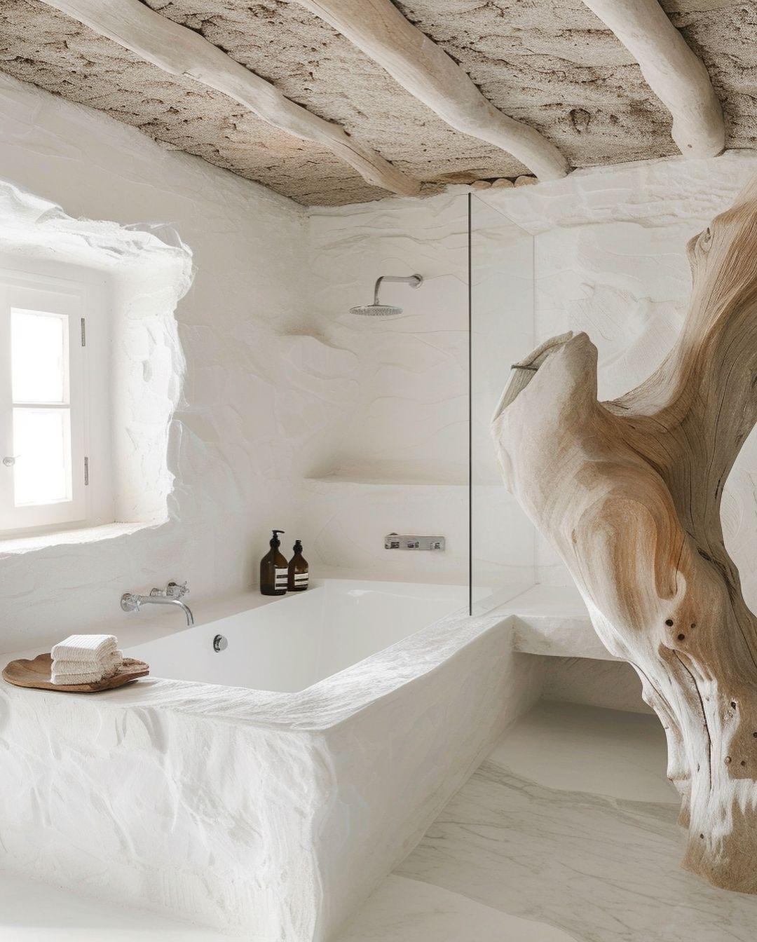 bathroom white stone tub