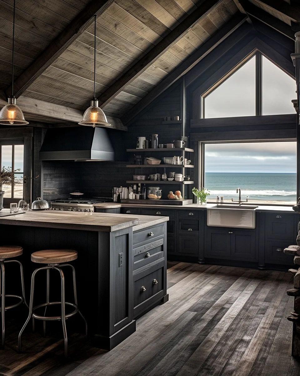 small kitchen cottage seaside views