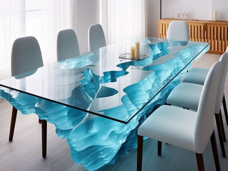 glacier inspired dinning room table
