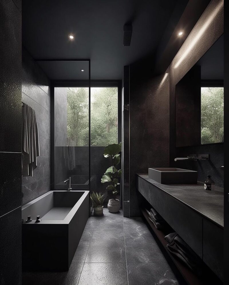 Modern Black Bathroom Design A Timeless Elegance