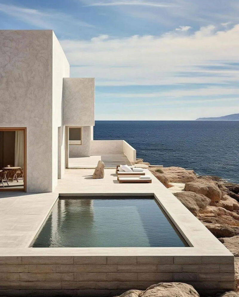 Mediterranean Coastal Home Design: Minimalist Beauty
