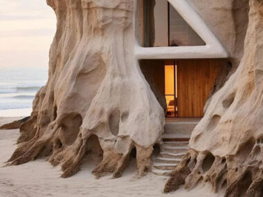 Secluded Beach Home Carved Into Stone Cliffside