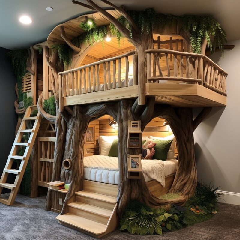 Treehouse-inspired Bunk Bed Designs: Childhood Dream Rooms