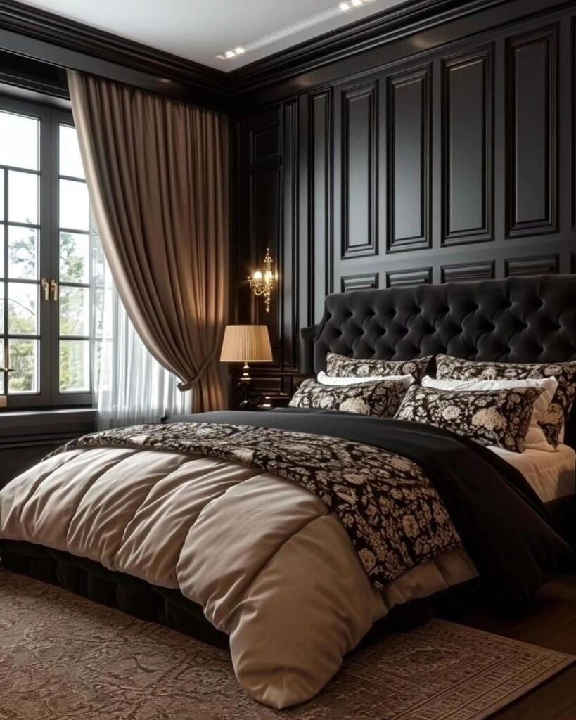 Classic Manor Design: Sophistication Adorned in Black and Gold