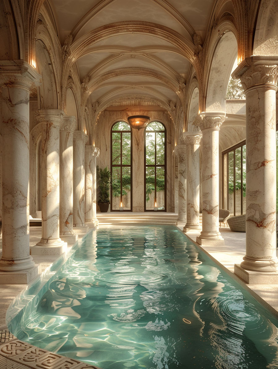 1 - Stone Column Private Pool