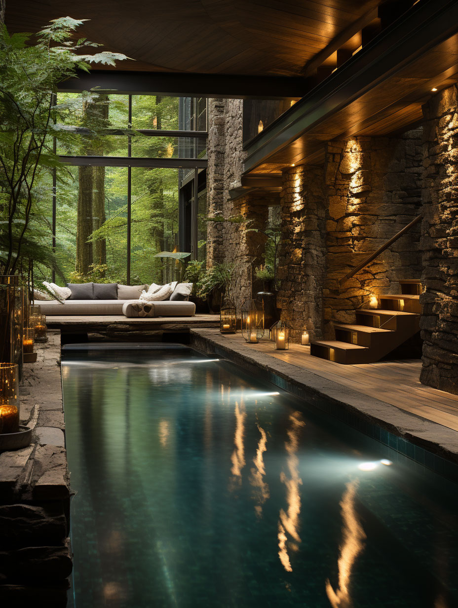 13 - mood lighting swimming pool dark stone