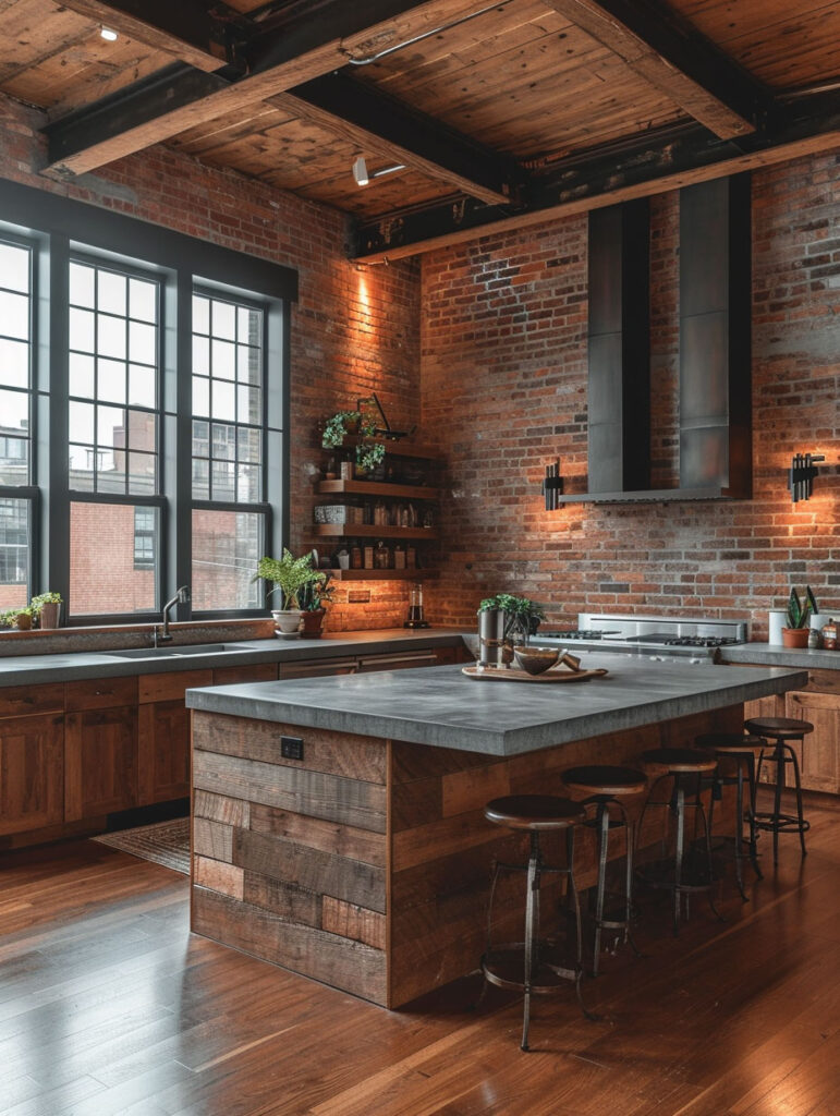 Curated visual reference: Picture Idea: City Loft Designs Wood Metal Leather And Brick