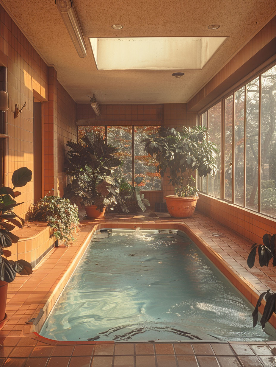 18 - 80s style swimming pool area