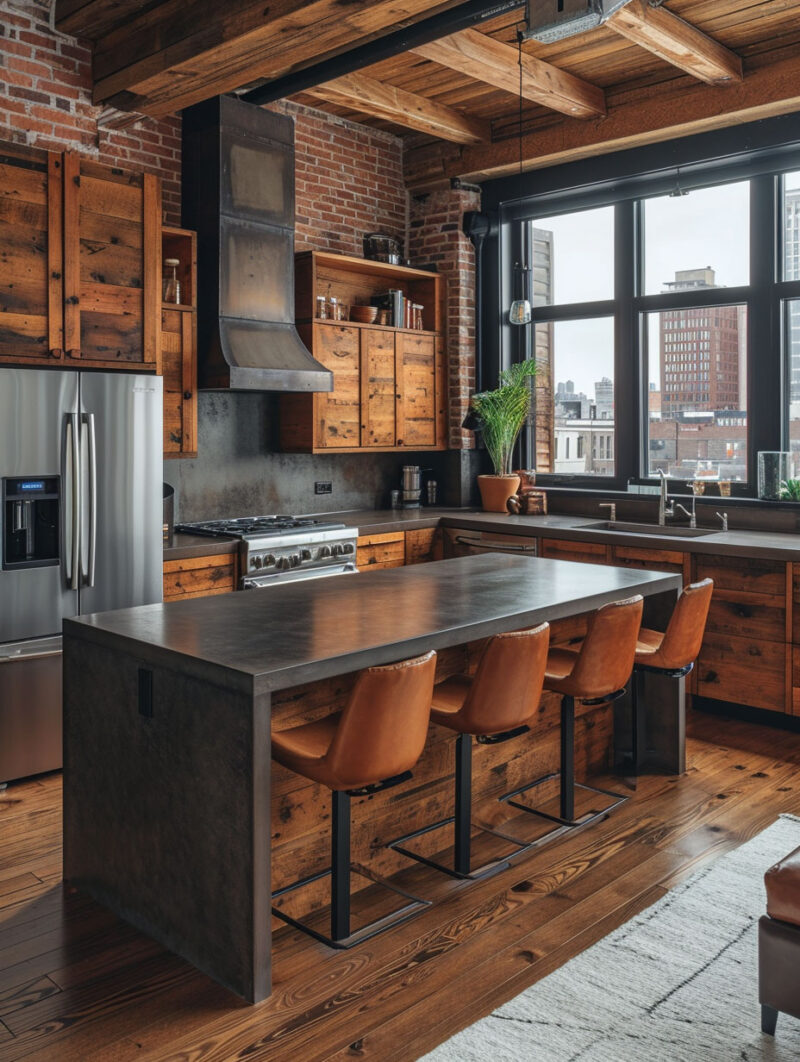 Photo inspiration: Visual Reference: City Loft Designs Wood Metal Leather And Brick