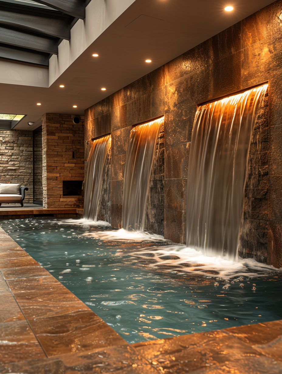 24 - Indoor waterfall pool area