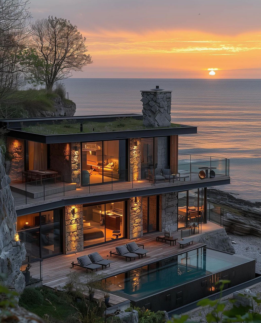 Sunset-View-of-Outdoor-Exterior-Home