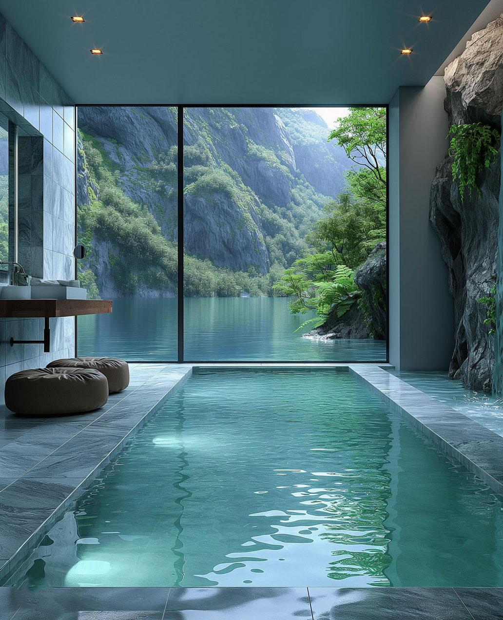 Indoor-swimming-pool-with-bathroom-spa