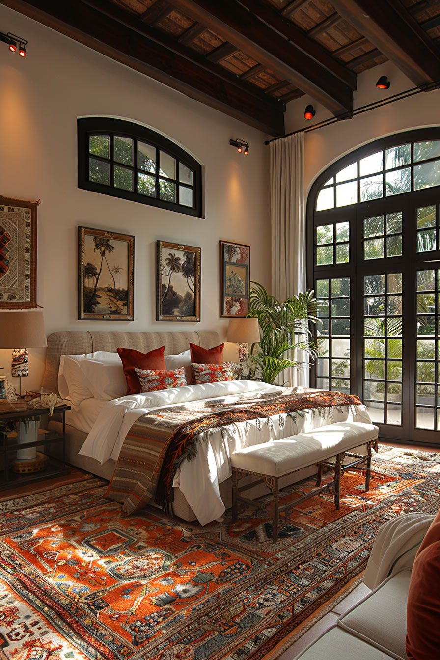 spanish-colonial colorful bedroom