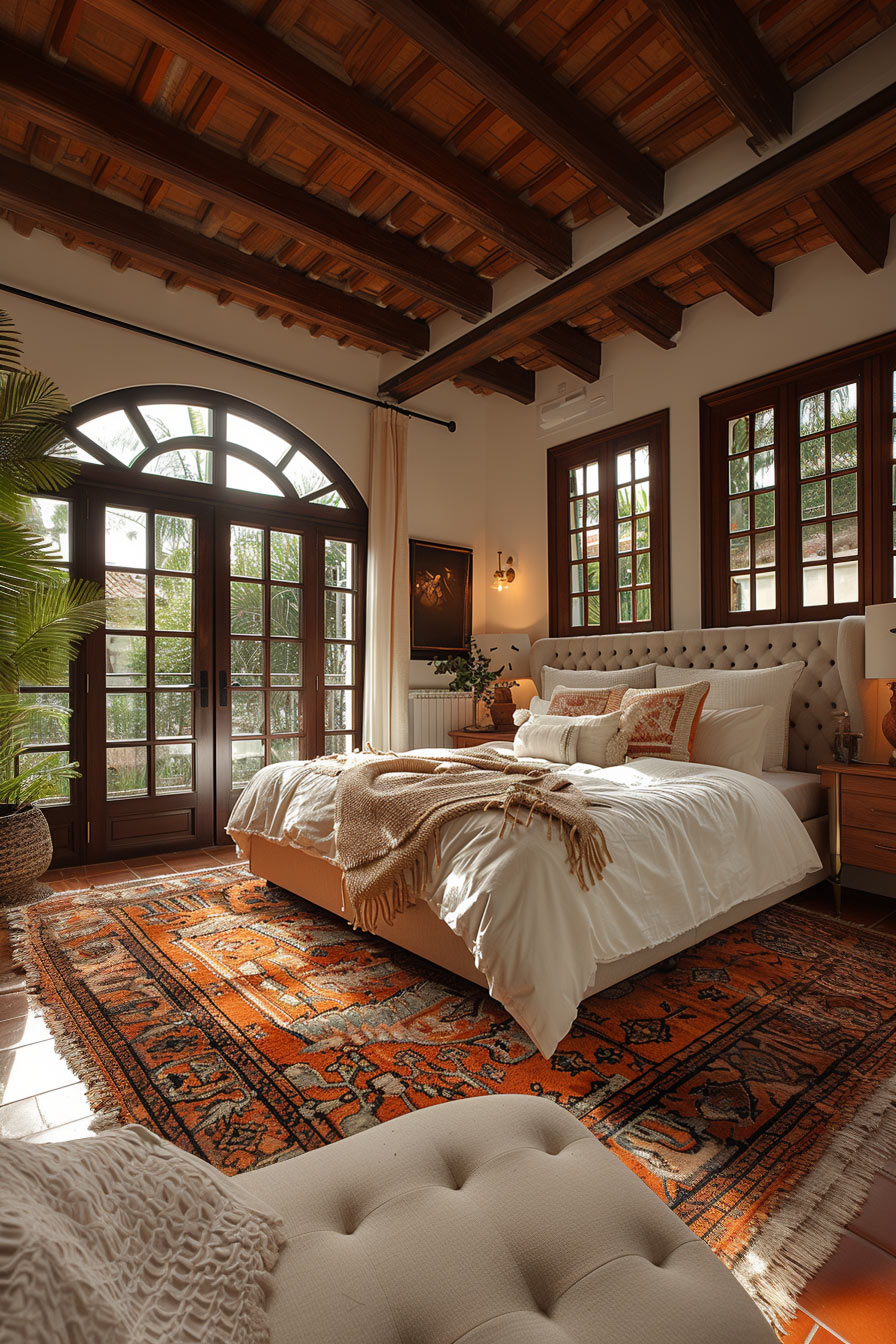 spanish-colonial large main bedroom