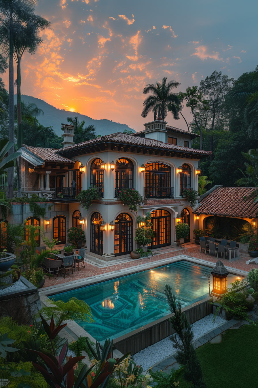 spanish-colonial outdoor sunset