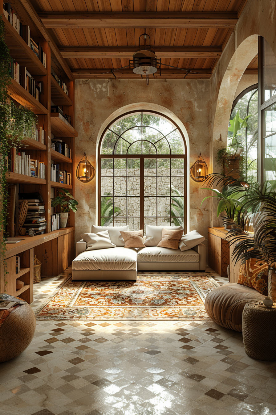 spanish-colonial small home library