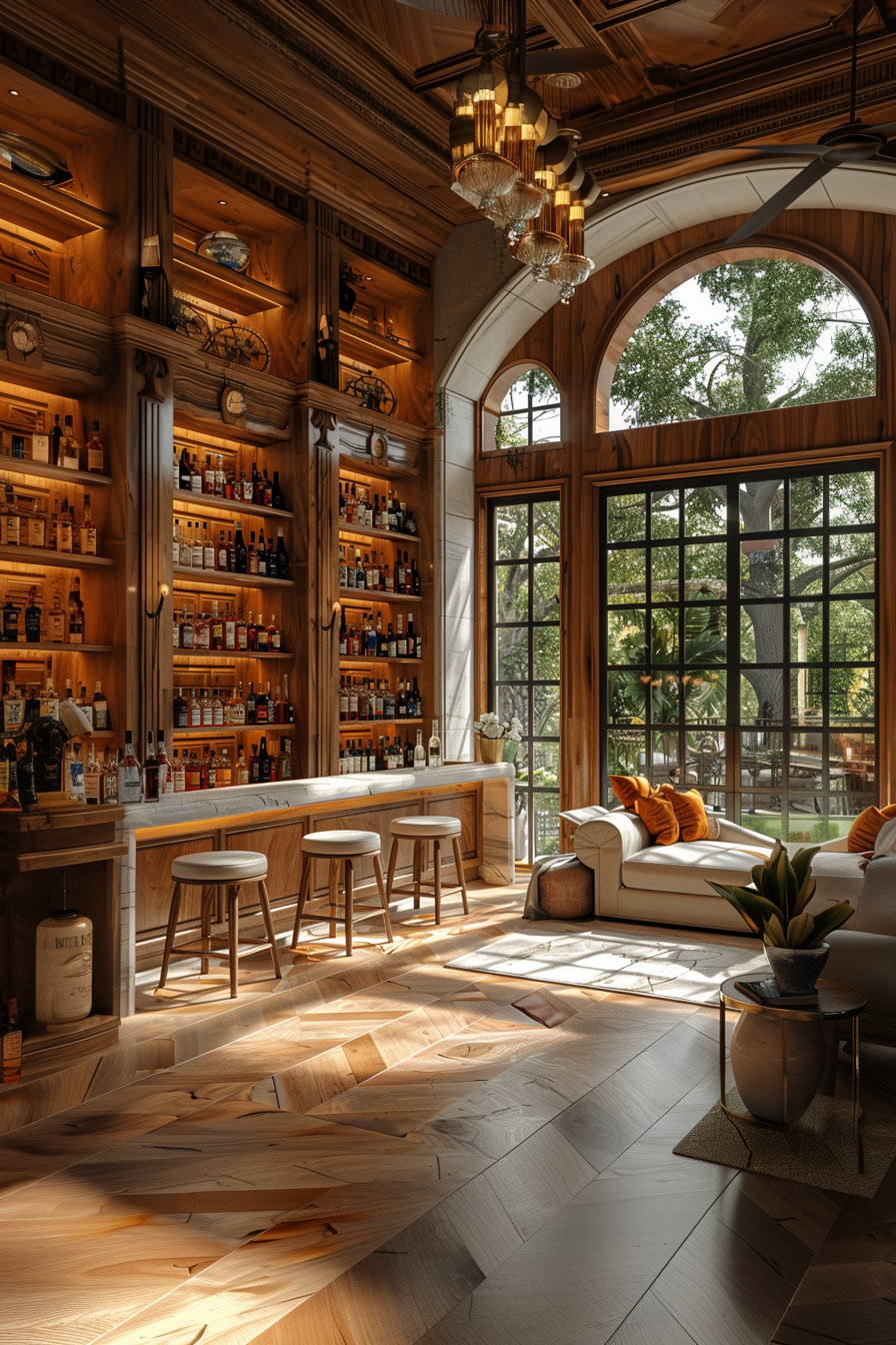 spanish-colonial whiskey room Bar