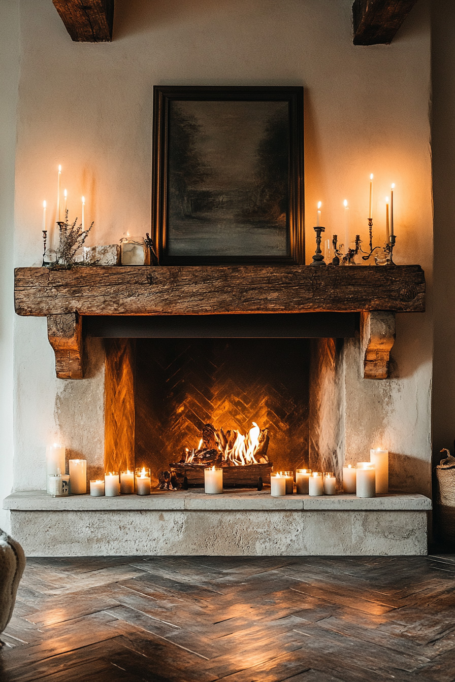 soft lighting fireplace