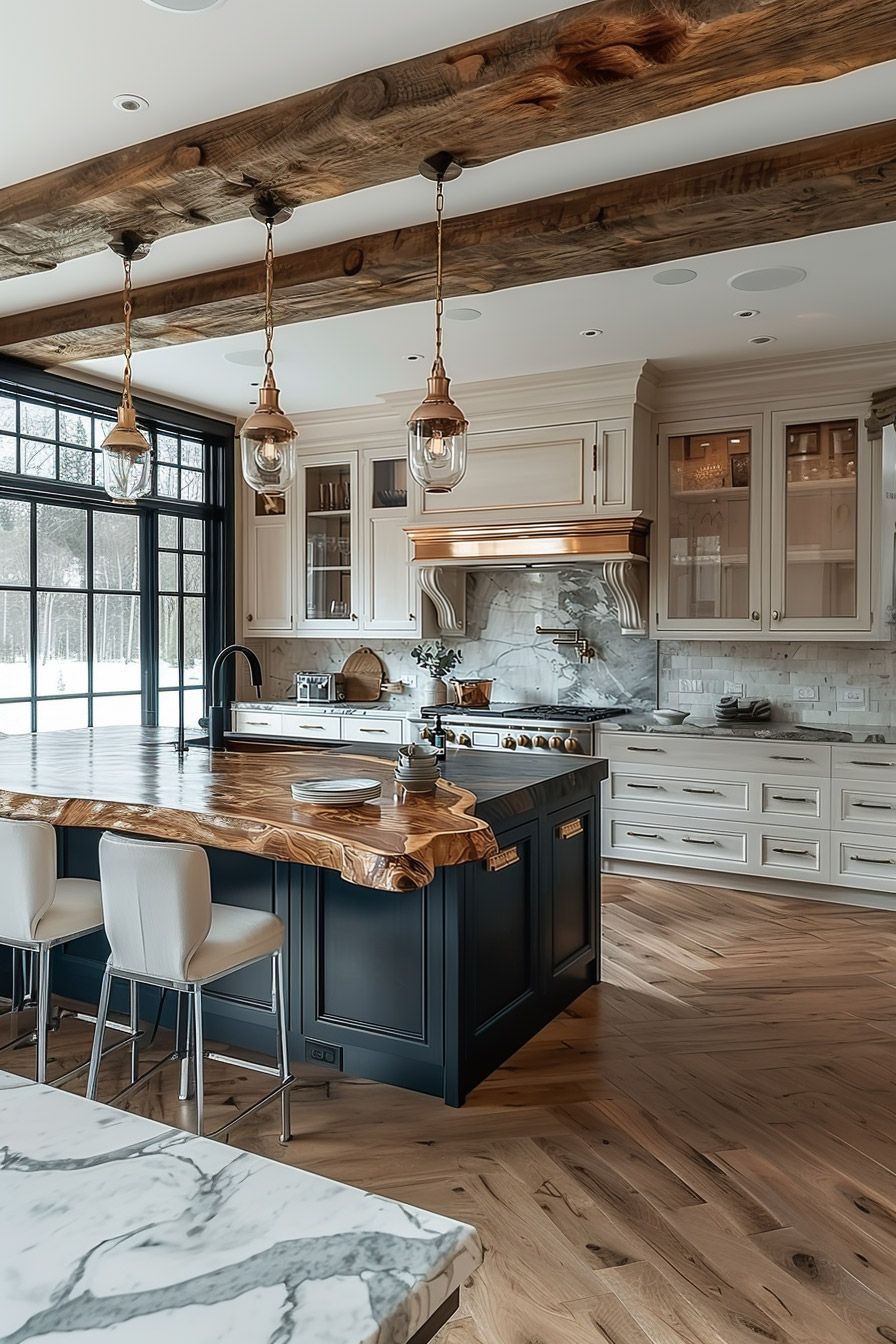blue-kitchen-island-with-live-wood-edge-island