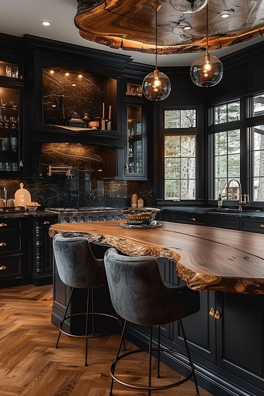 classic-black-and-gold-wood-kitchen