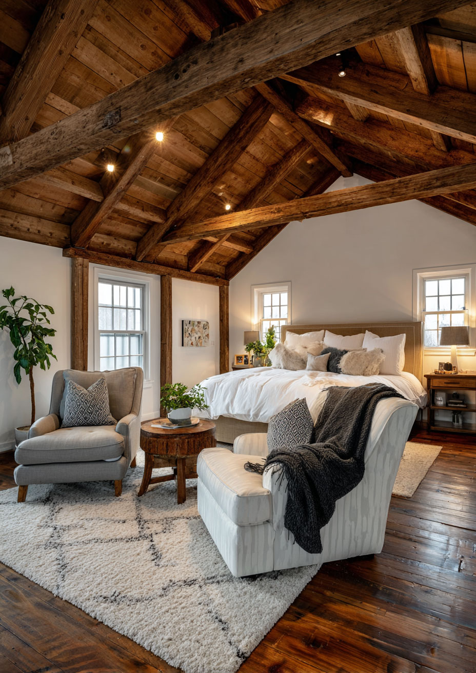 large area rug seating area master bedroom