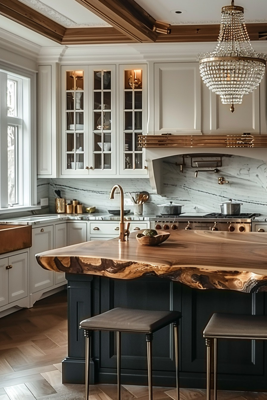 soft-dark-wood-kitchen-island